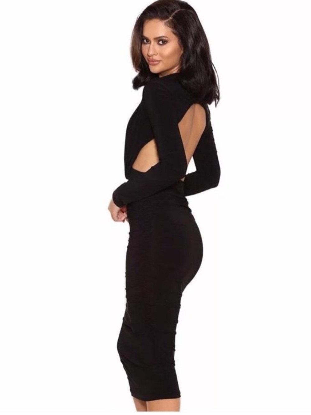 House of CB Nicolina Midi Dress Open Back $178. Black Size XS - Picture 2 of 11